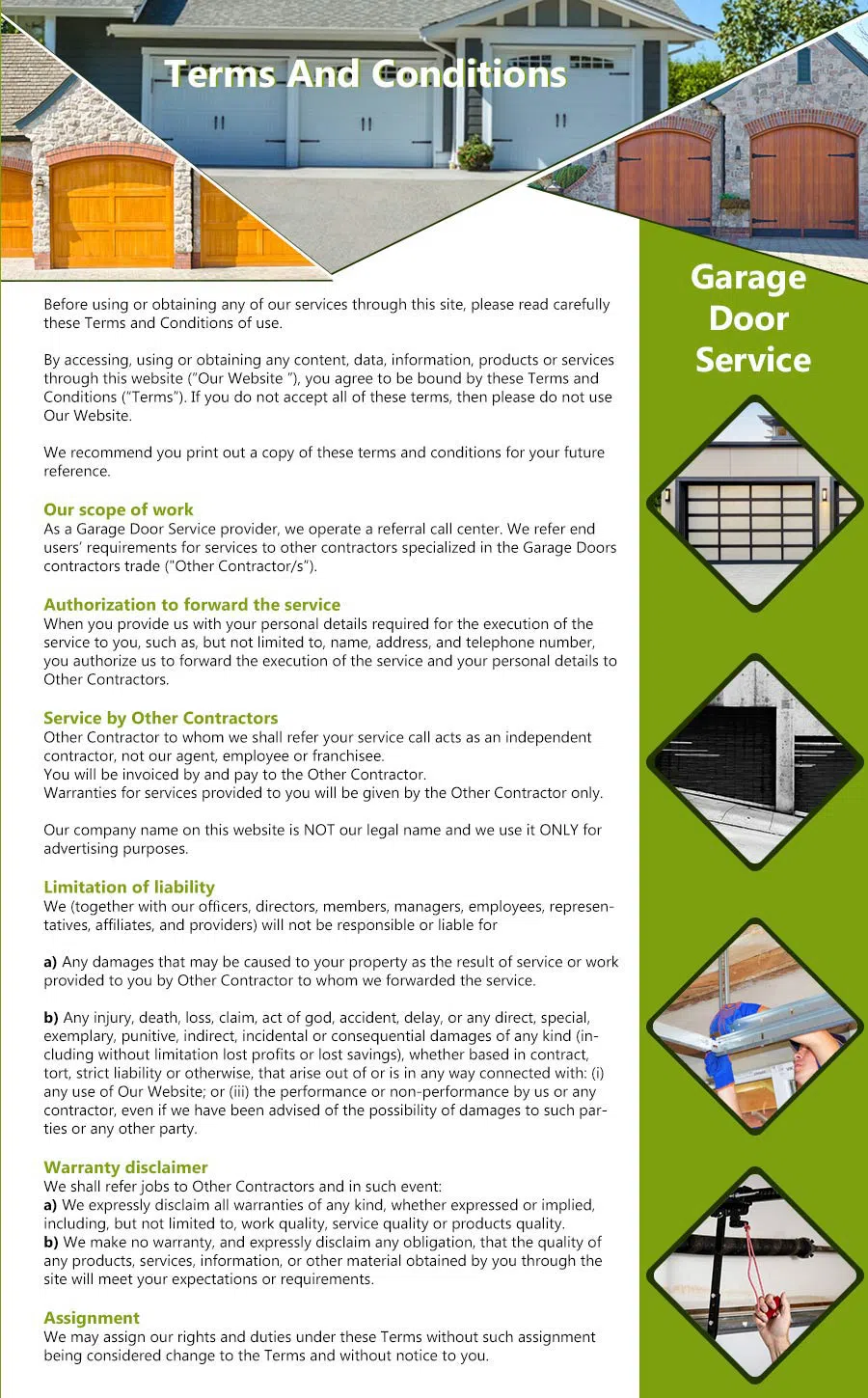 Galaxy Garage Door Service Vancouver, WA 360-695-3349 - terms5